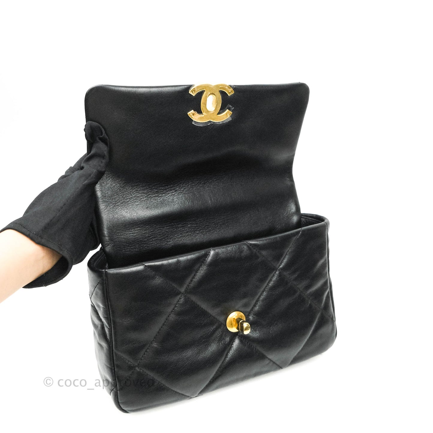 Chanel 19 Small Black Goatskin Mixed Hardware