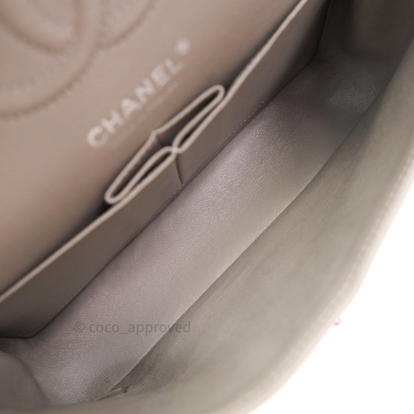 Chanel Classic Small S/M Flap Grey Lambskin Silver Hardware