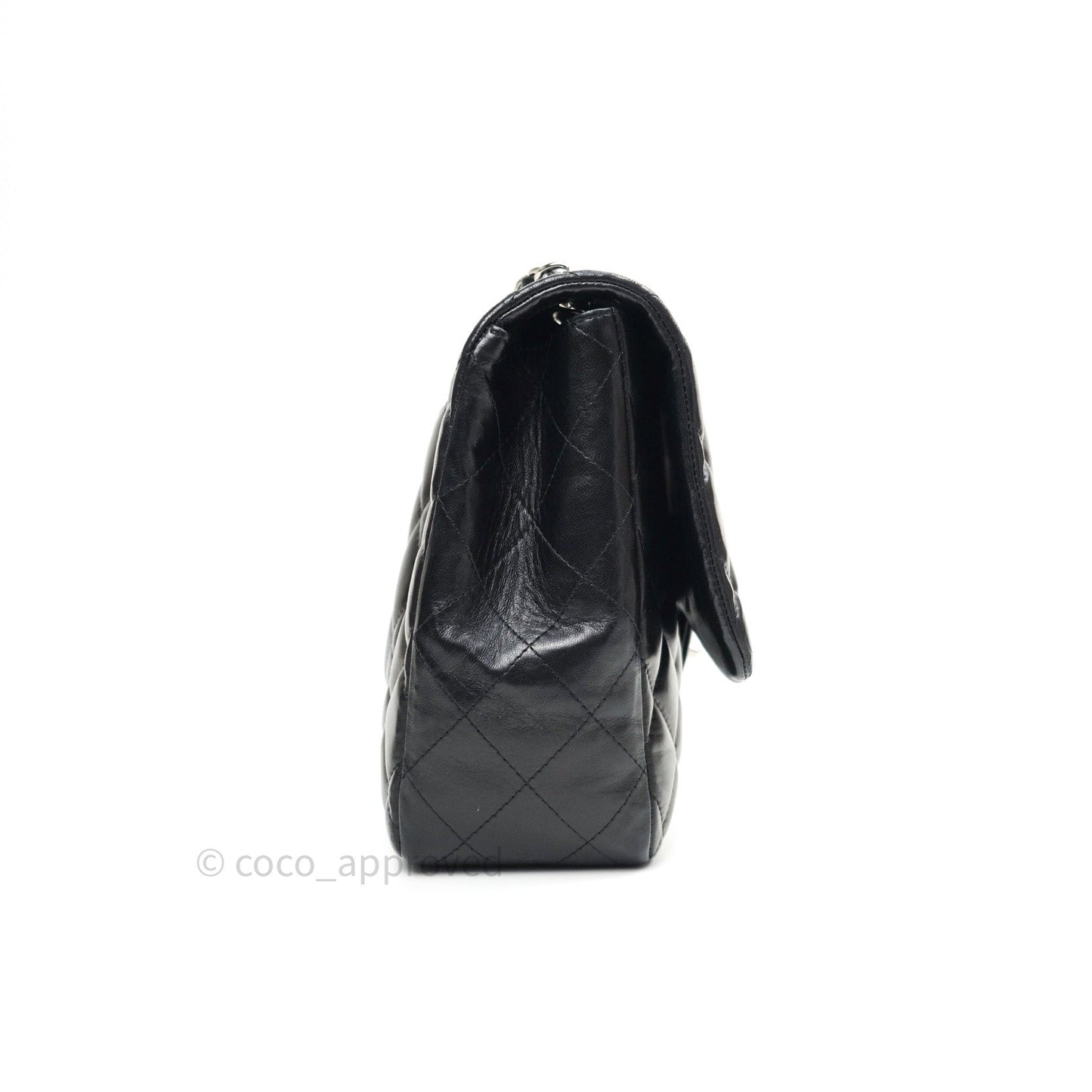 Chanel Jumbo Single Flap Black Lambskin Silver Hardware⁣⁣