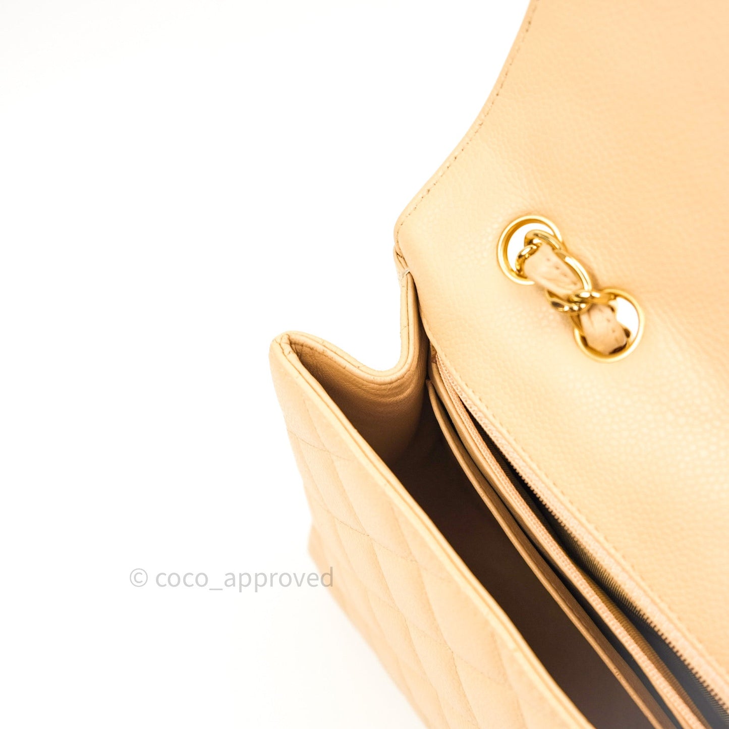 Chanel Classic Jumbo Single Flap Beige Caviar Gold Hardware⁣⁣