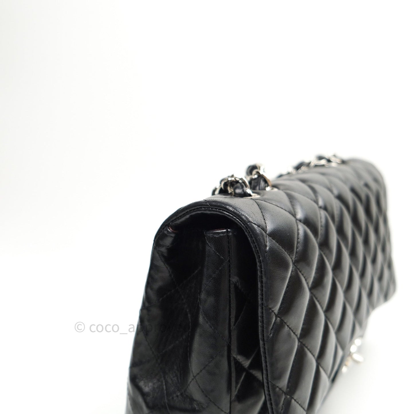 Chanel Jumbo Single Flap Black Lambskin Silver Hardware⁣⁣