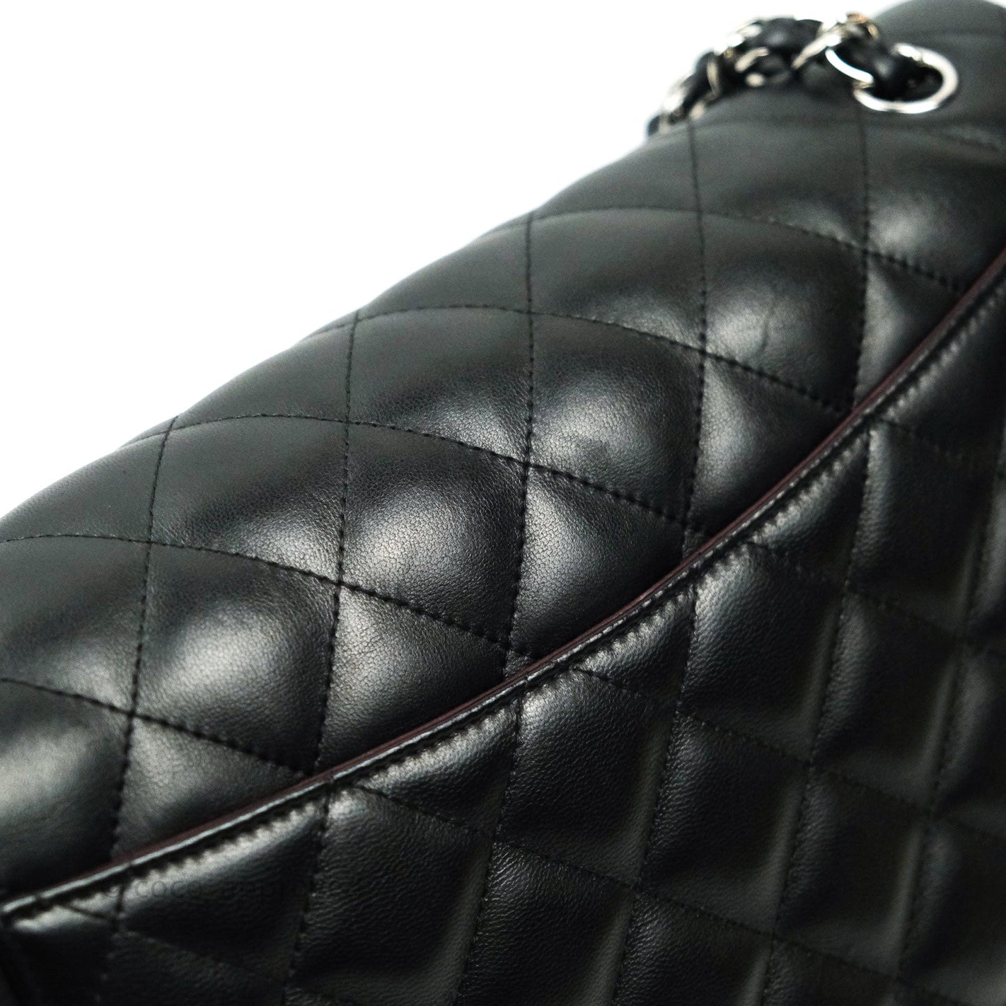 Chanel Classic Jumbo Double Flap Black Lambskin Silver Hardware⁣⁣