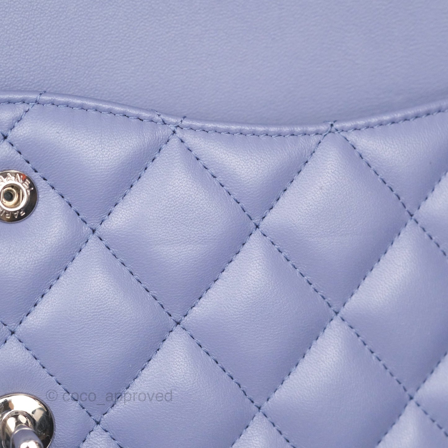 Chanel Jumbo Double Flap Lavender Blue Lambskin Silver Hardware⁣⁣