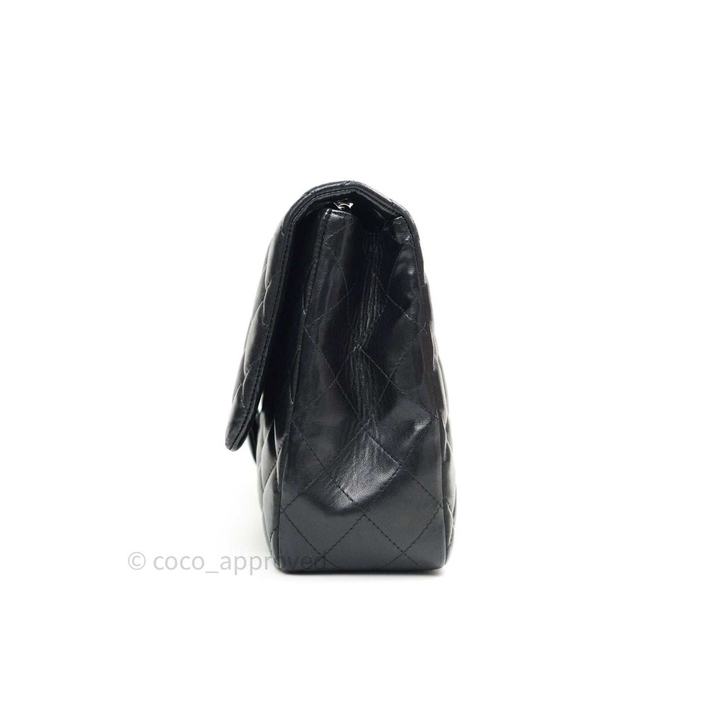 Chanel Jumbo Single Flap Black Lambskin Silver Hardware⁣⁣