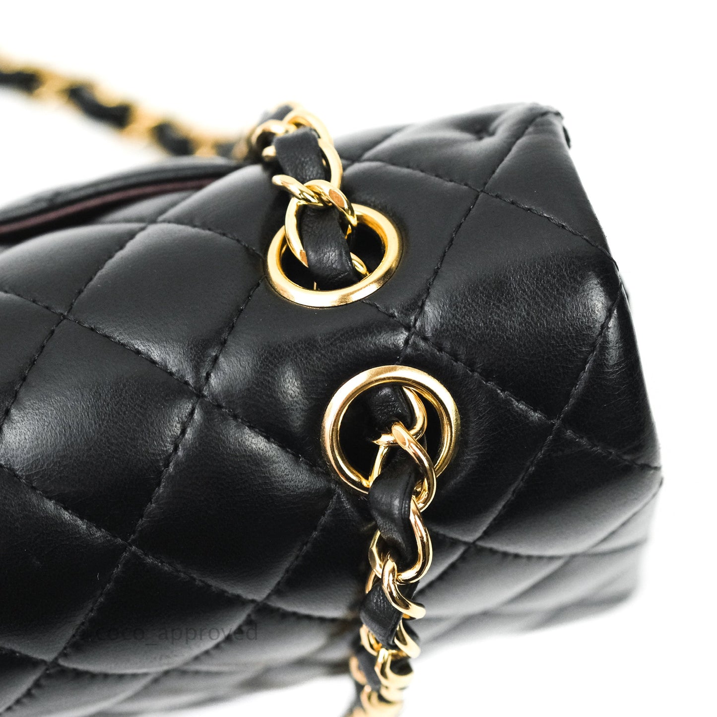 Chanel Classic M/L Medium Double Flap Bag Black Lambskin Gold Hardware
