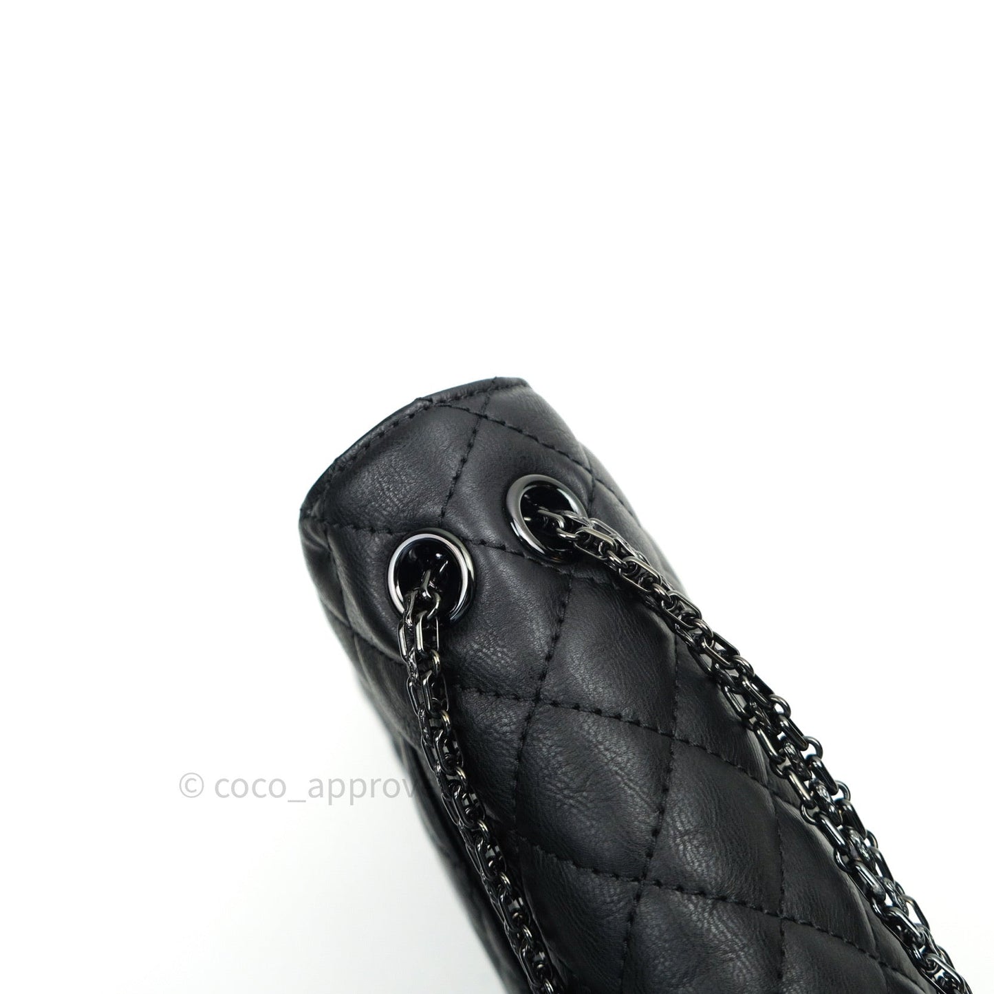 Chanel 2.55 Quilted Reissue 226 Double Flap So Black Crumpled Calfskin
