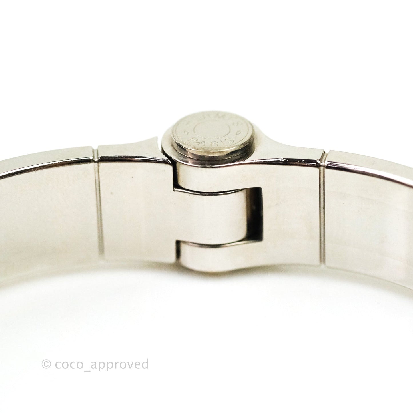 Hermès Enamel Charniere Uni Narrow Hinged Bracelet Brick Red