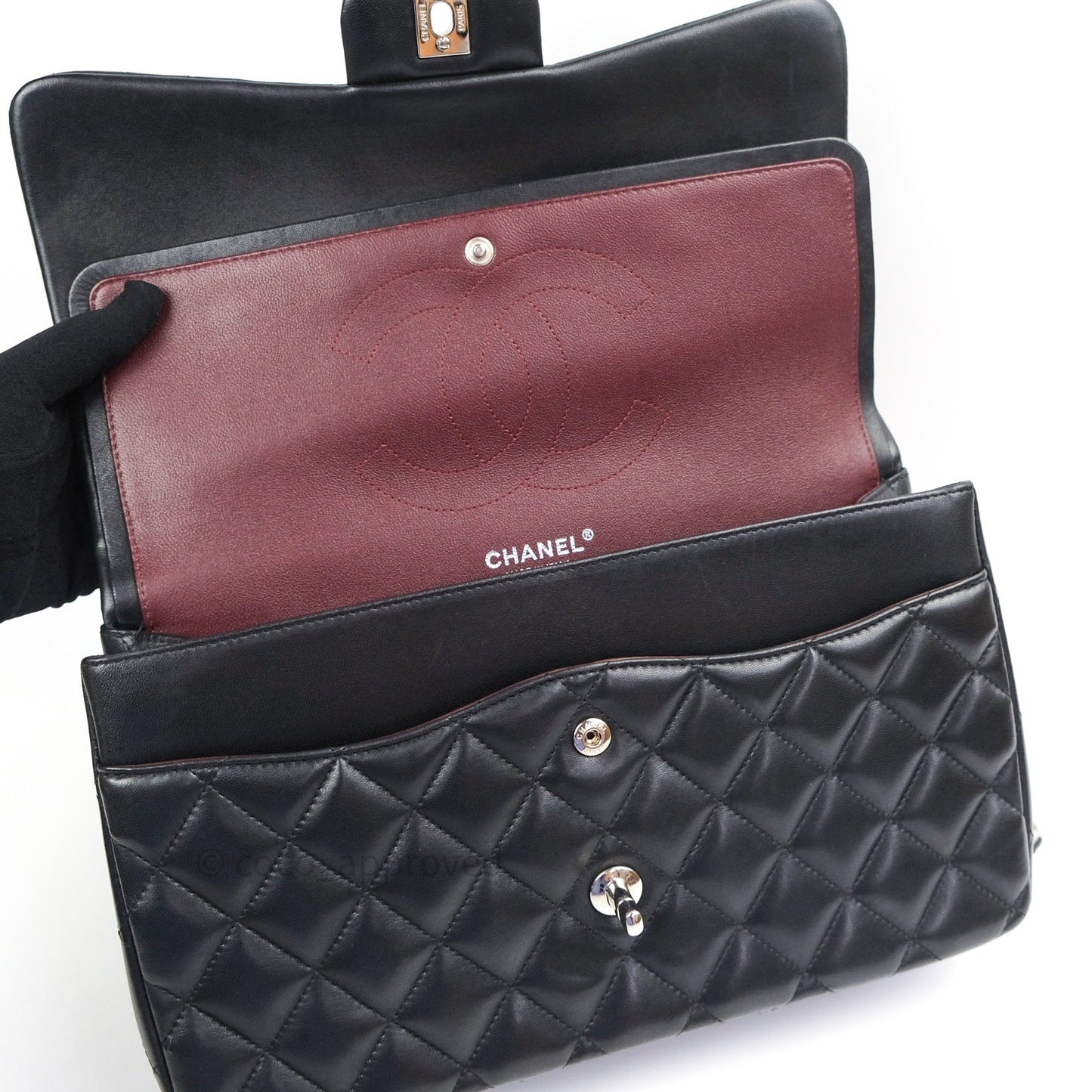 Chanel Jumbo Double Flap Black Lambskin Silver Hardware⁣⁣
