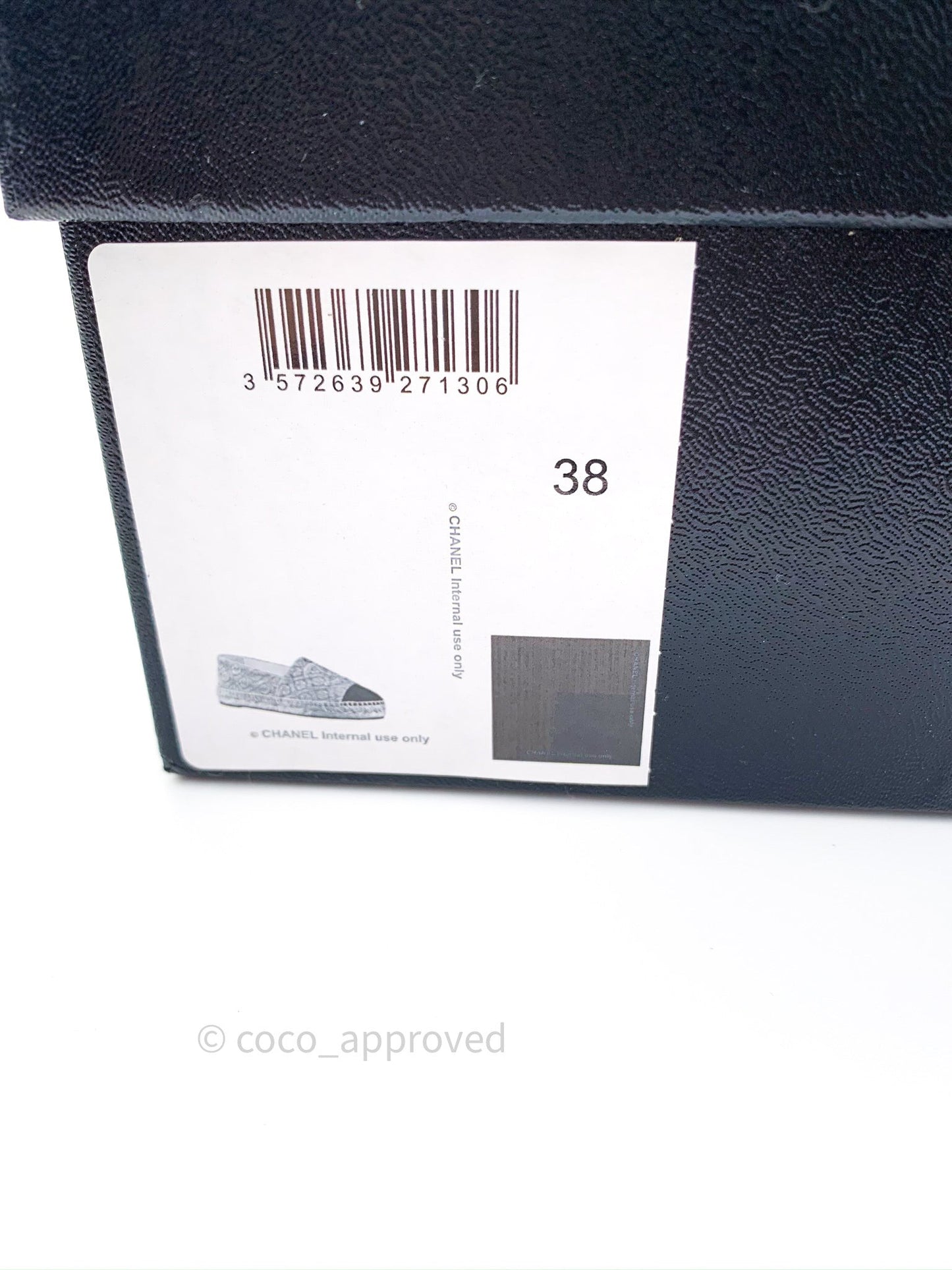 Chanel Espadrille Black Velvet Size 38