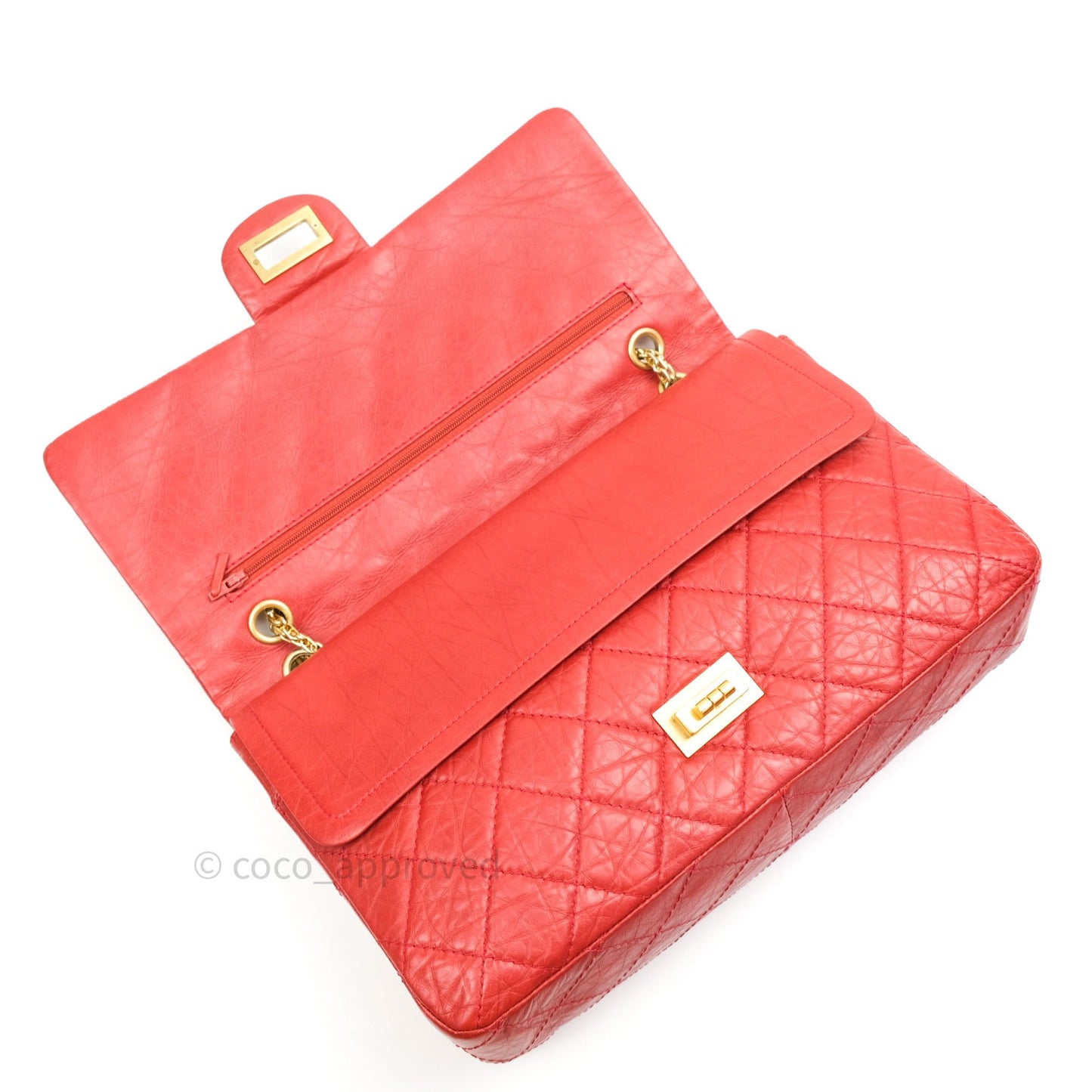 Chanel Reissue Quilted Aged Calfskin Coral Red Ruthenium Hardware 227