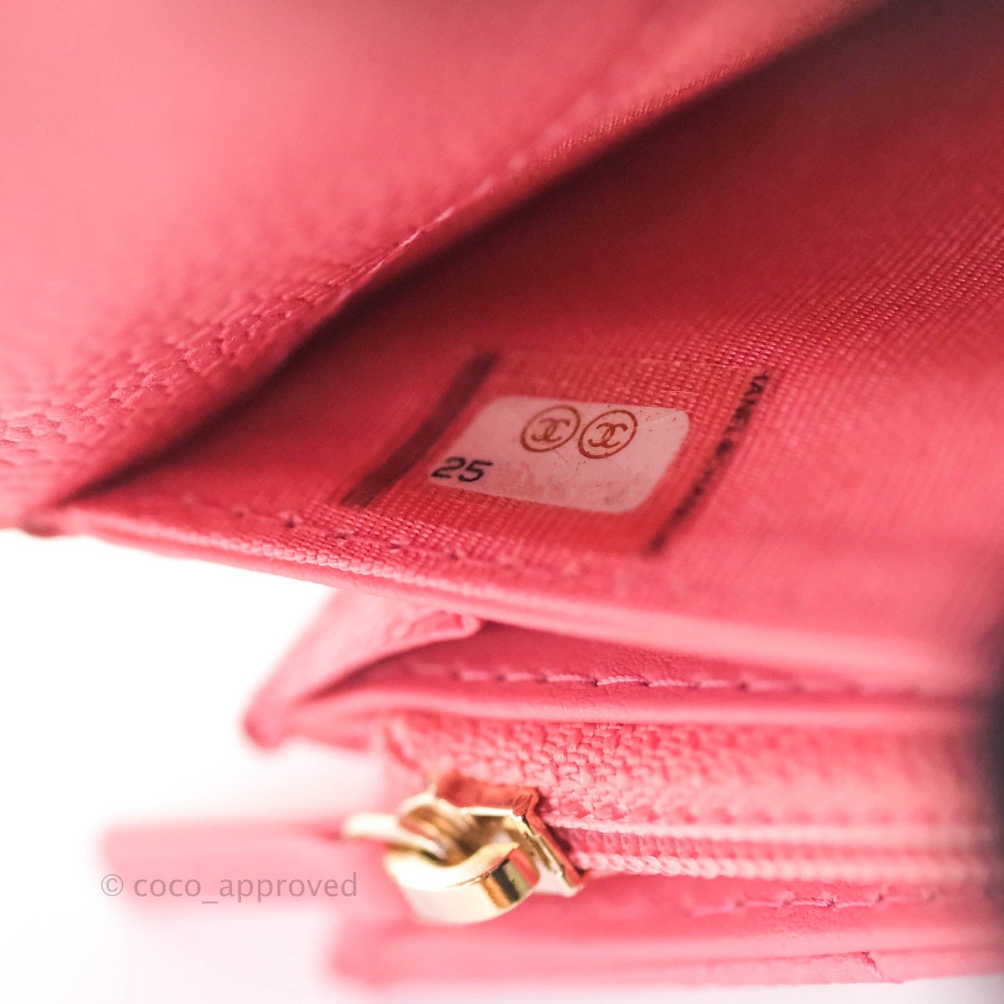 Chanel Classic Flap Wallet Pink Caviar Gold Hardware⁣ 18S