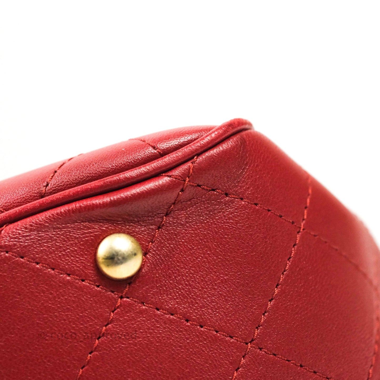 Chanel Egyptian Amulet Drawstring Bag Red Calfskin Stitched