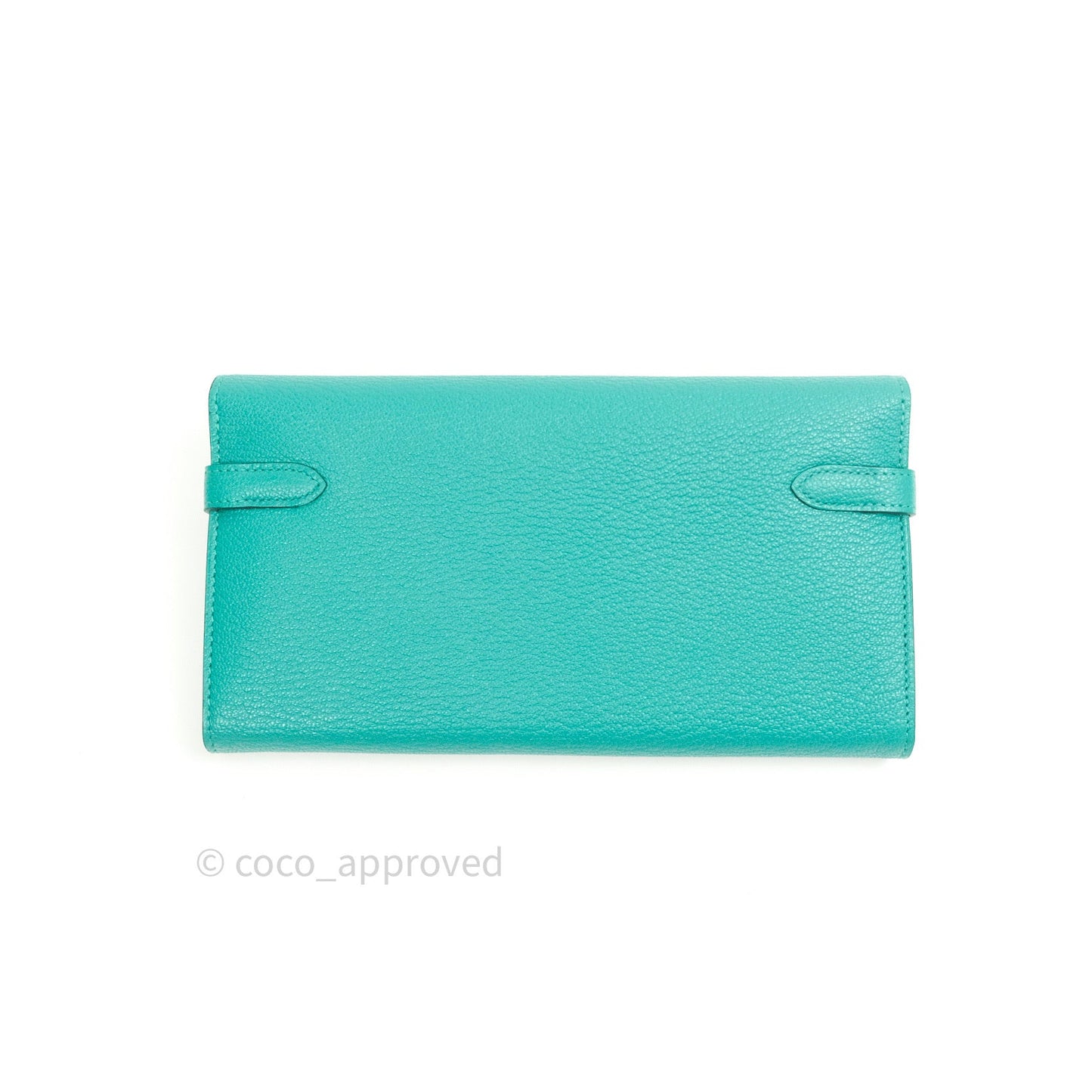 Hermès Chevre Mysore Kelly Wallet Vert Verone Gold Hardware