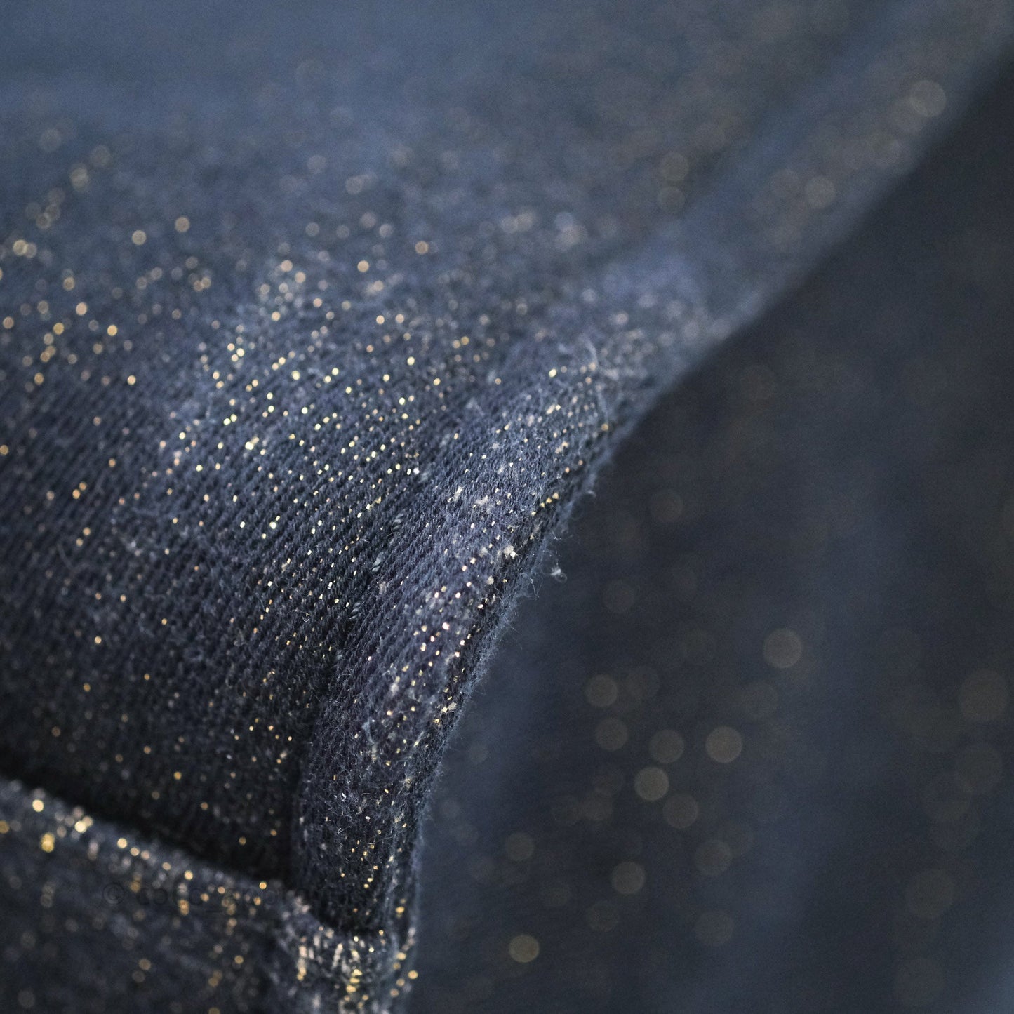 Chanel Large Deauville Navy Glitter Canvas Gold Hardware