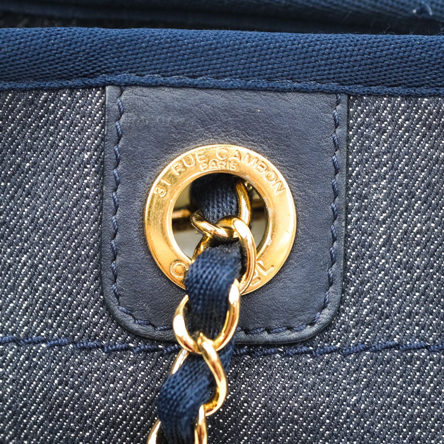 Chanel Denim Deauville Medium Tote Blue