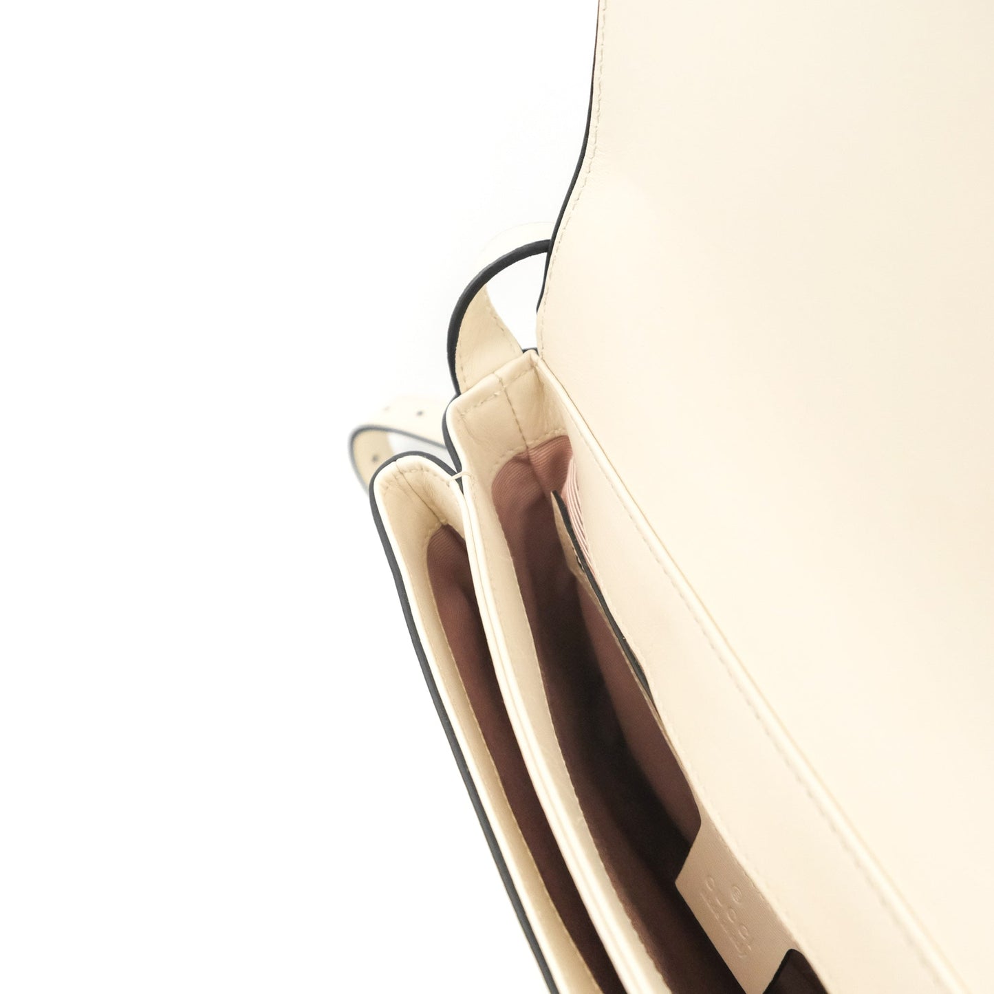 Gucci Calfskin Medium Arli Flap Shoulder Bag White