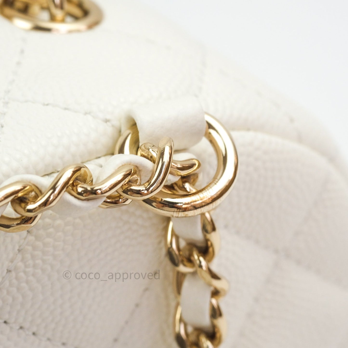 Chanel Quilted Small CC Day Backpack Ivory Caviar Light Gold Hardware