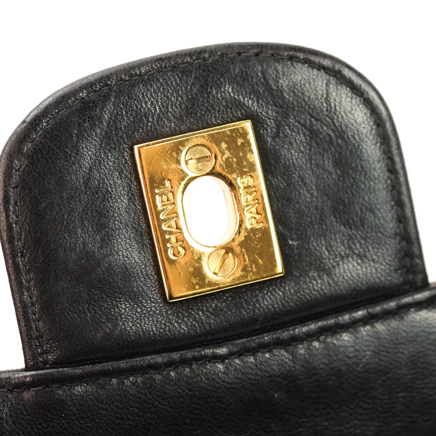 Chanel Vintage Double Sided Briefcase Black Lambskin 24K Gold Hardware