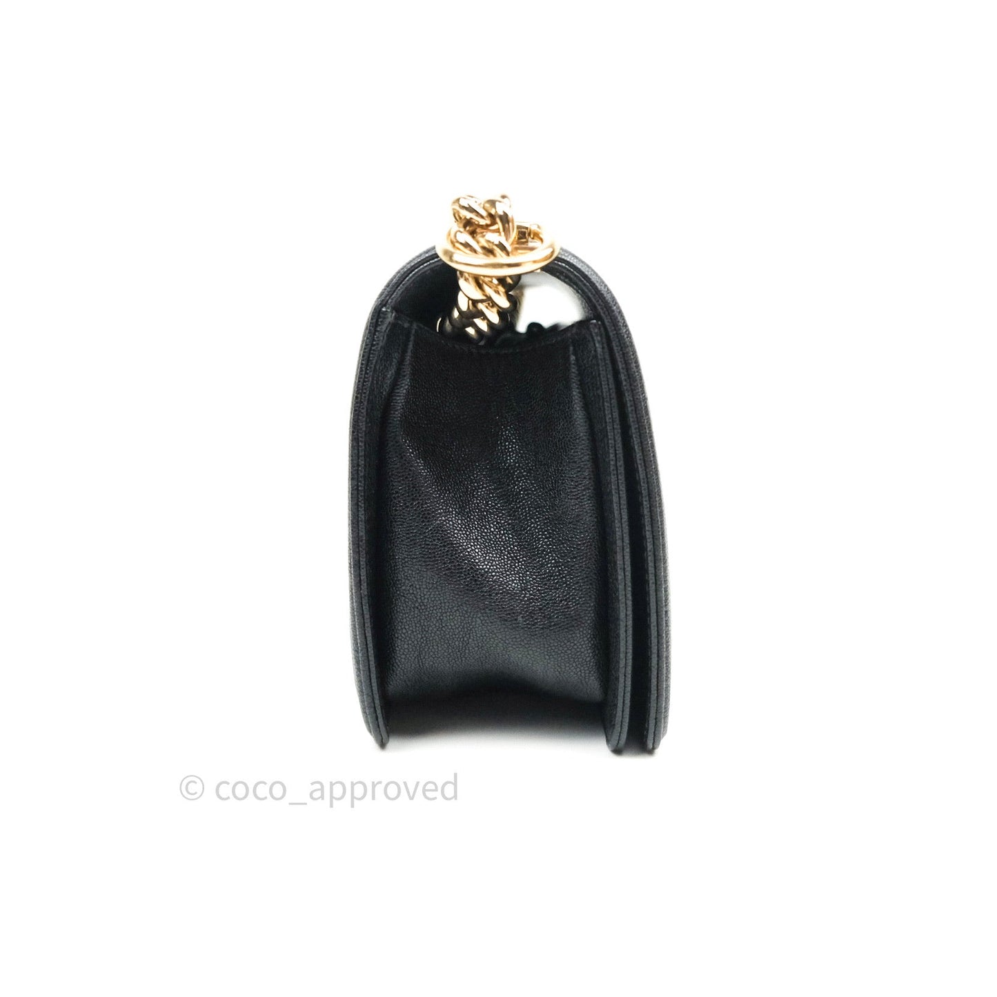 Chanel Boy Chevron Medium Black Caviar Gold Hardware