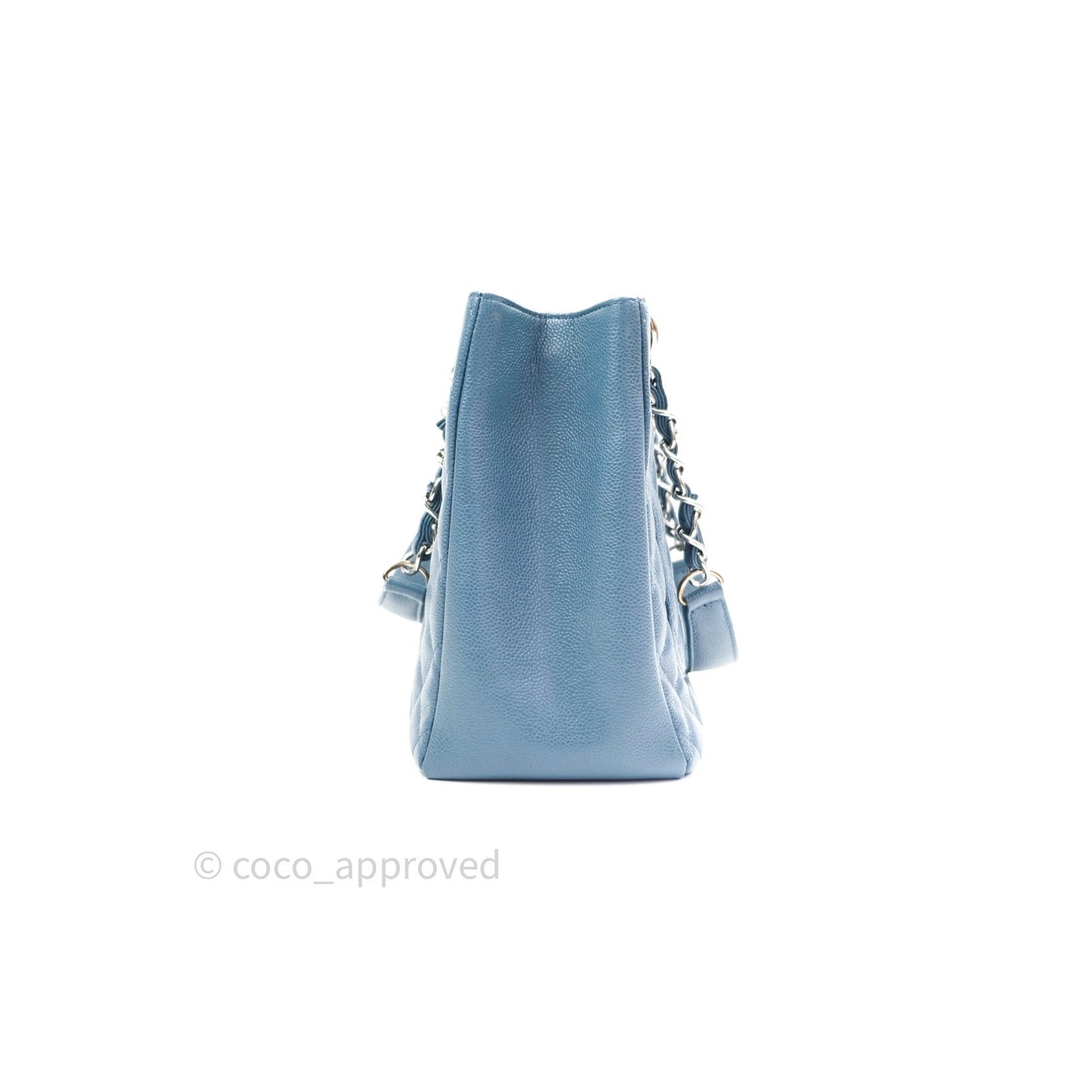 Chanel GST Grand Shopping Tote Blue Caviar Silver Hardware
