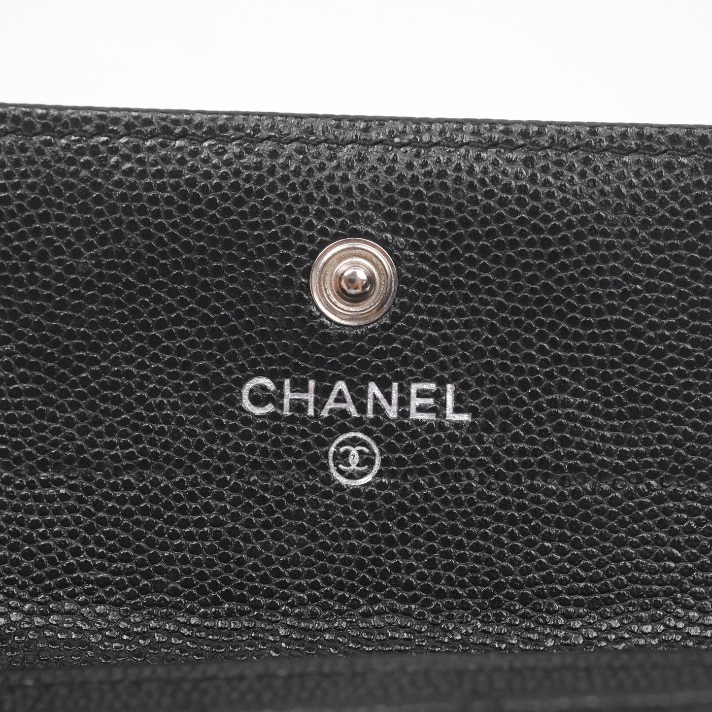 Chanel Quilted Boy Flap Card Holder Black Caviar Ruthenium Hardware