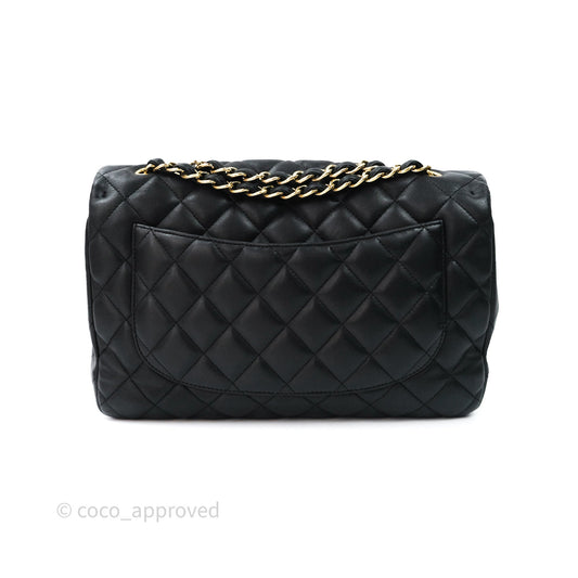 Chanel Jumbo Single Flap Black Lambskin Gold Hardware⁣⁣