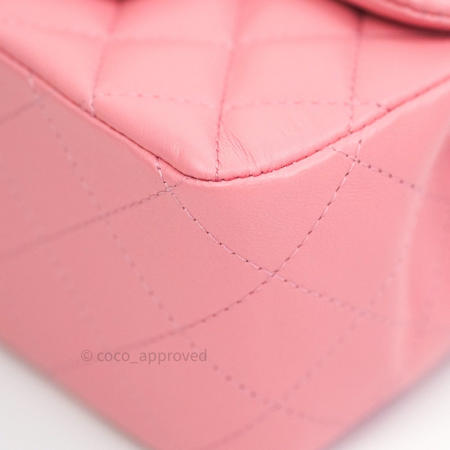 Chanel Mini Square Pink Quilted Lambskin Gold Hardware