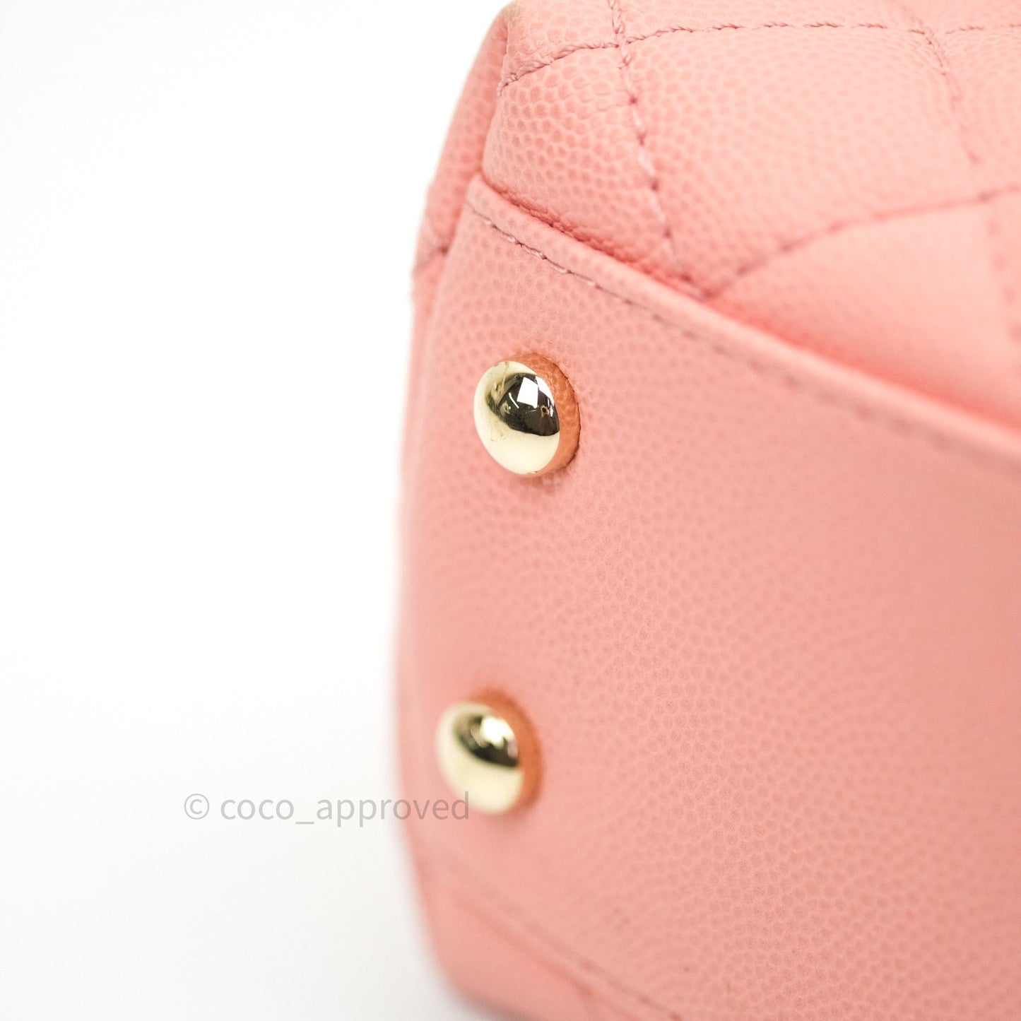 Chanel Mini Coco Handle Pink Caviar Quilted Gold Hardware
