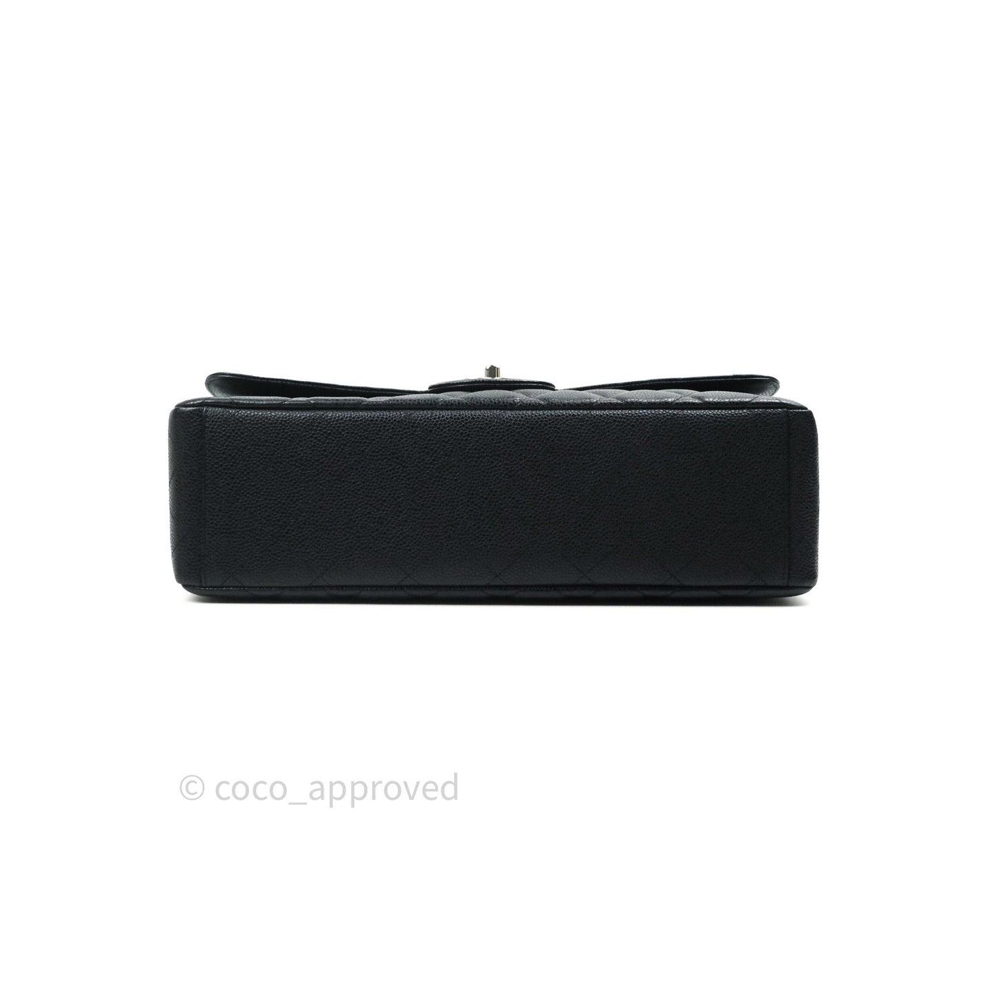 Chanel Classic Maxi Single Flap Quilted Black Caviar Silver Hardware