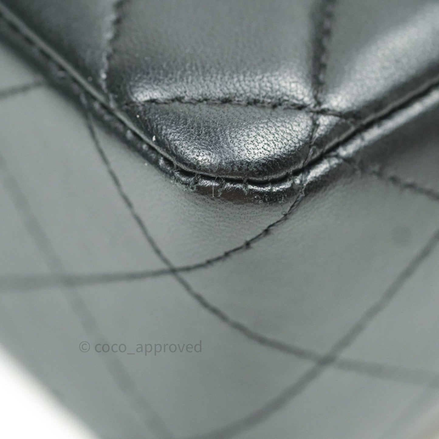 Chanel Quilted Mini Rectangular Black Lambskin Silver Hardware