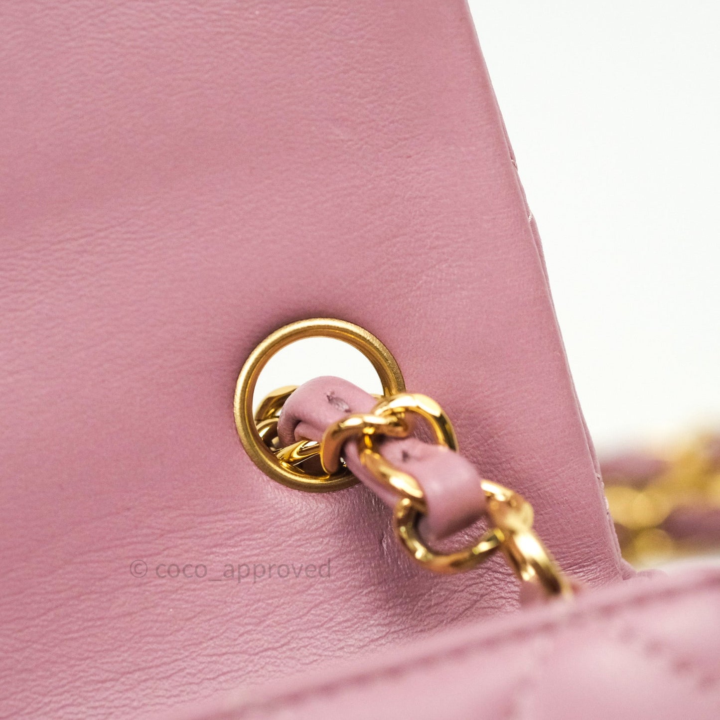 Chanel Quilted Mini Rectangular Pink Lambskin Gold Hardware