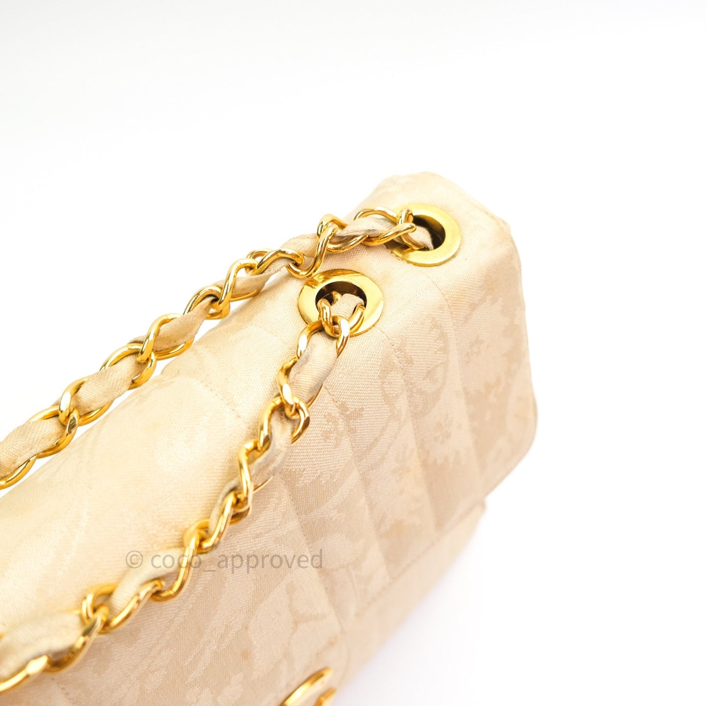 Chanel Vintage XL Jumbo Single Flap Gold Silk 24K Gold Hardware