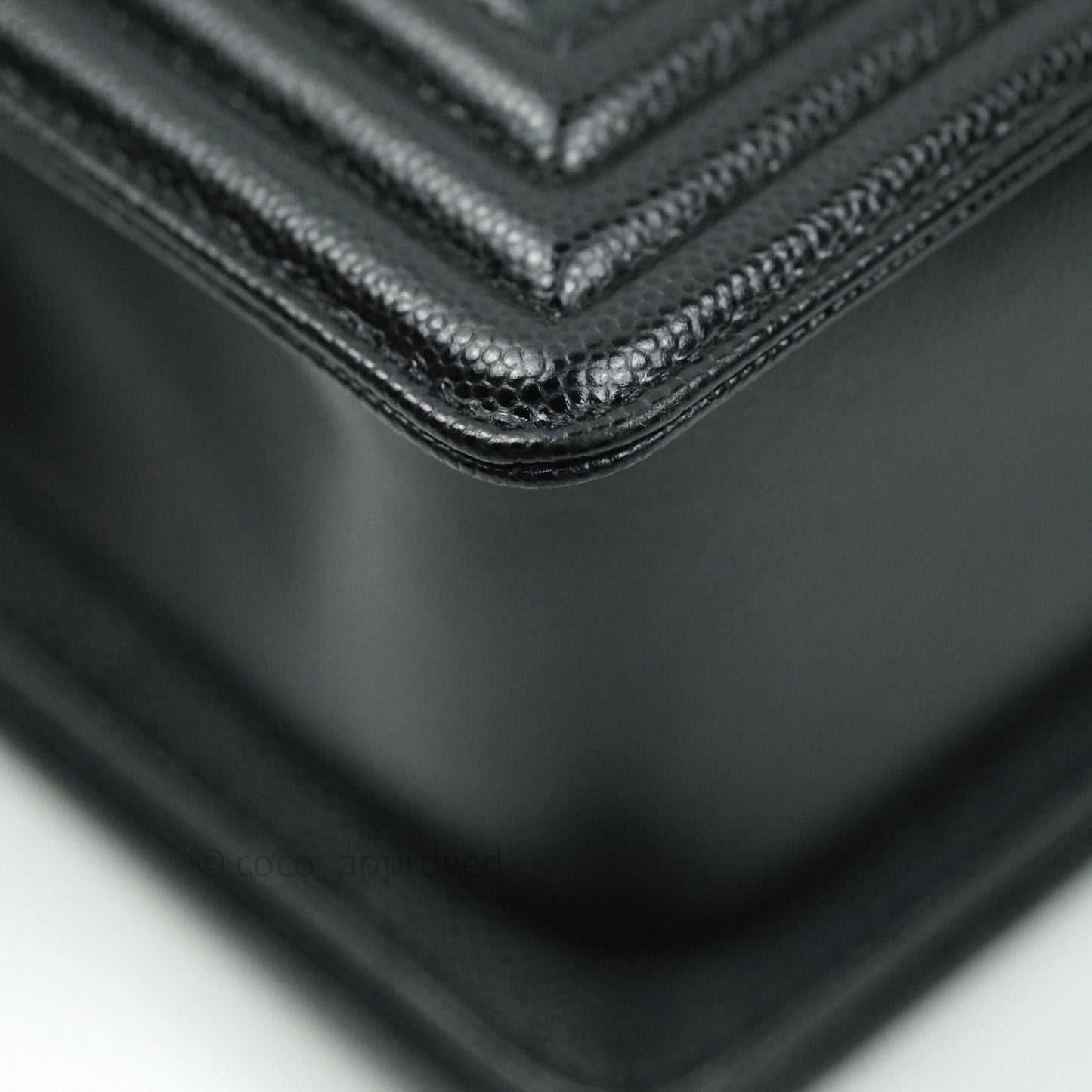 Chanel Boy Quilted Medium Black Caviar Ruthenium Hardware