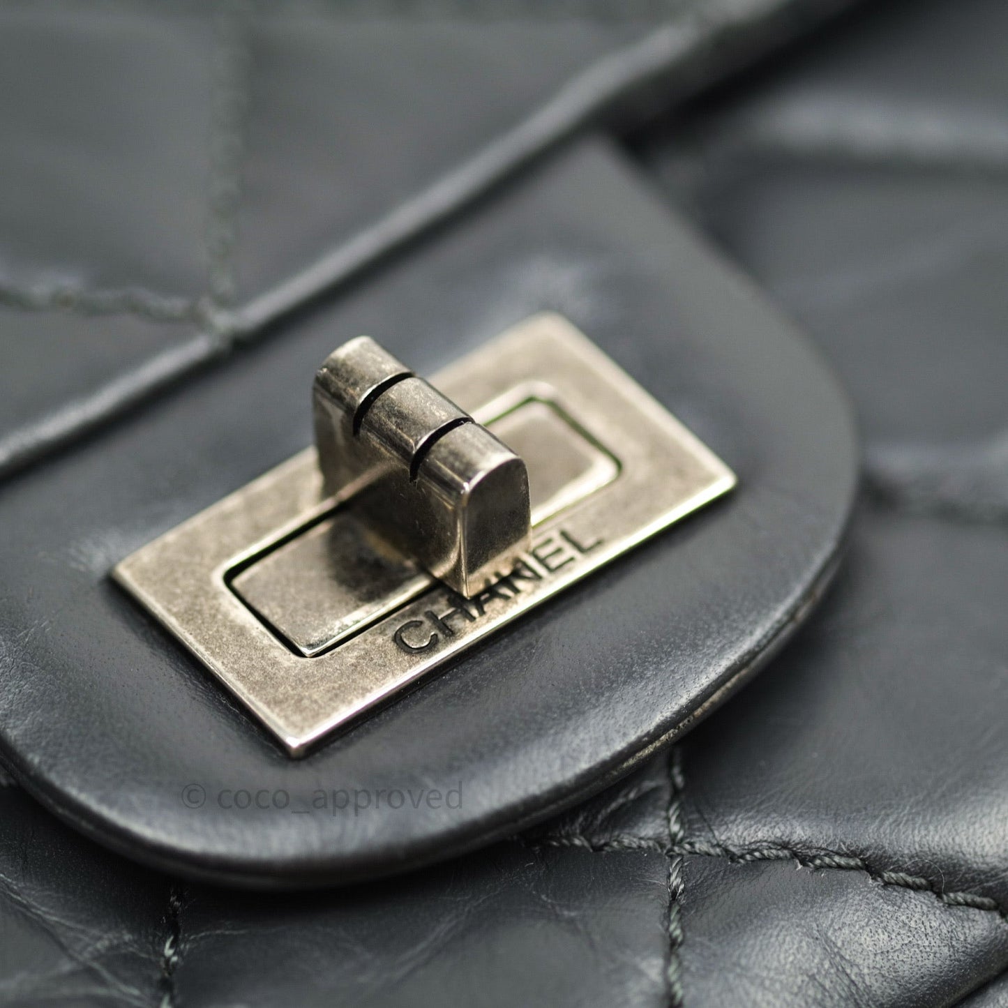 Chanel Reissue Quilted Aged Calfskin Dark Grey Ruthenium Hardware 226