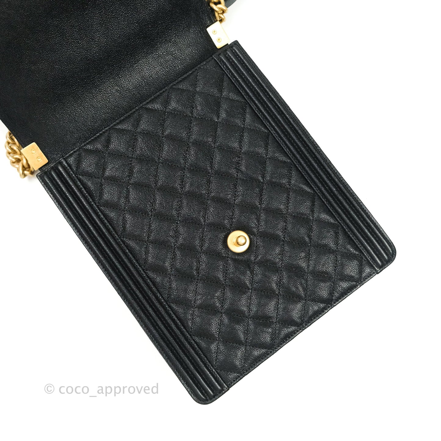 Chanel Quilted North South Boy Flap Black Caviar Gold Hardware