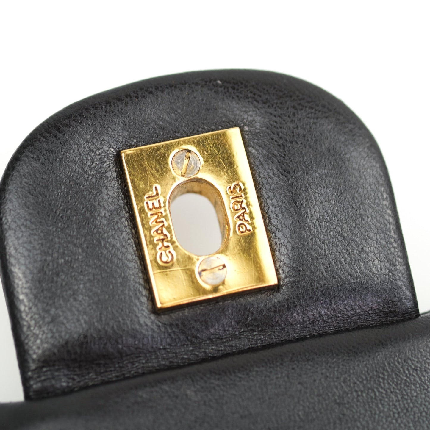 Chanel Vintage Classic Double Flap M/L Black Lambskin 24K Gold Hardware