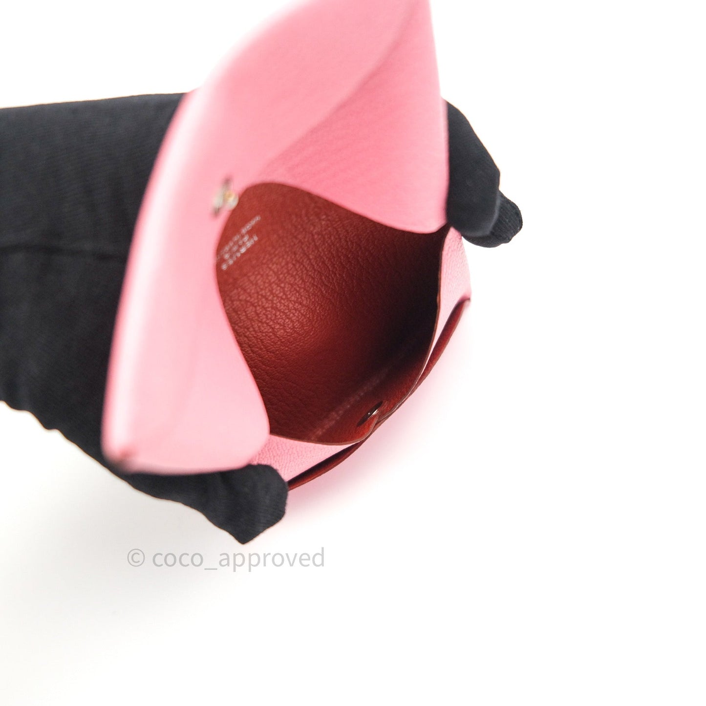 Hermès Bastia Coin Purse Rose Confetti and Brique Chèvre Mysore Leather