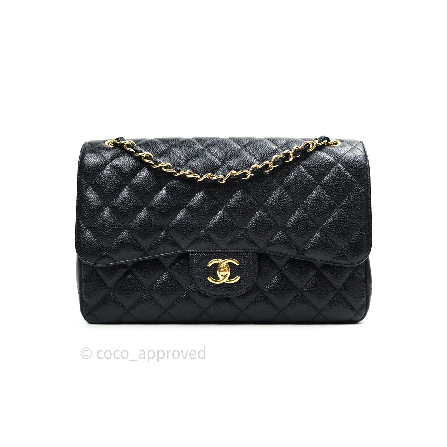 Chanel Classic Jumbo Double Flap Black Caviar Gold Hardware⁣⁣
