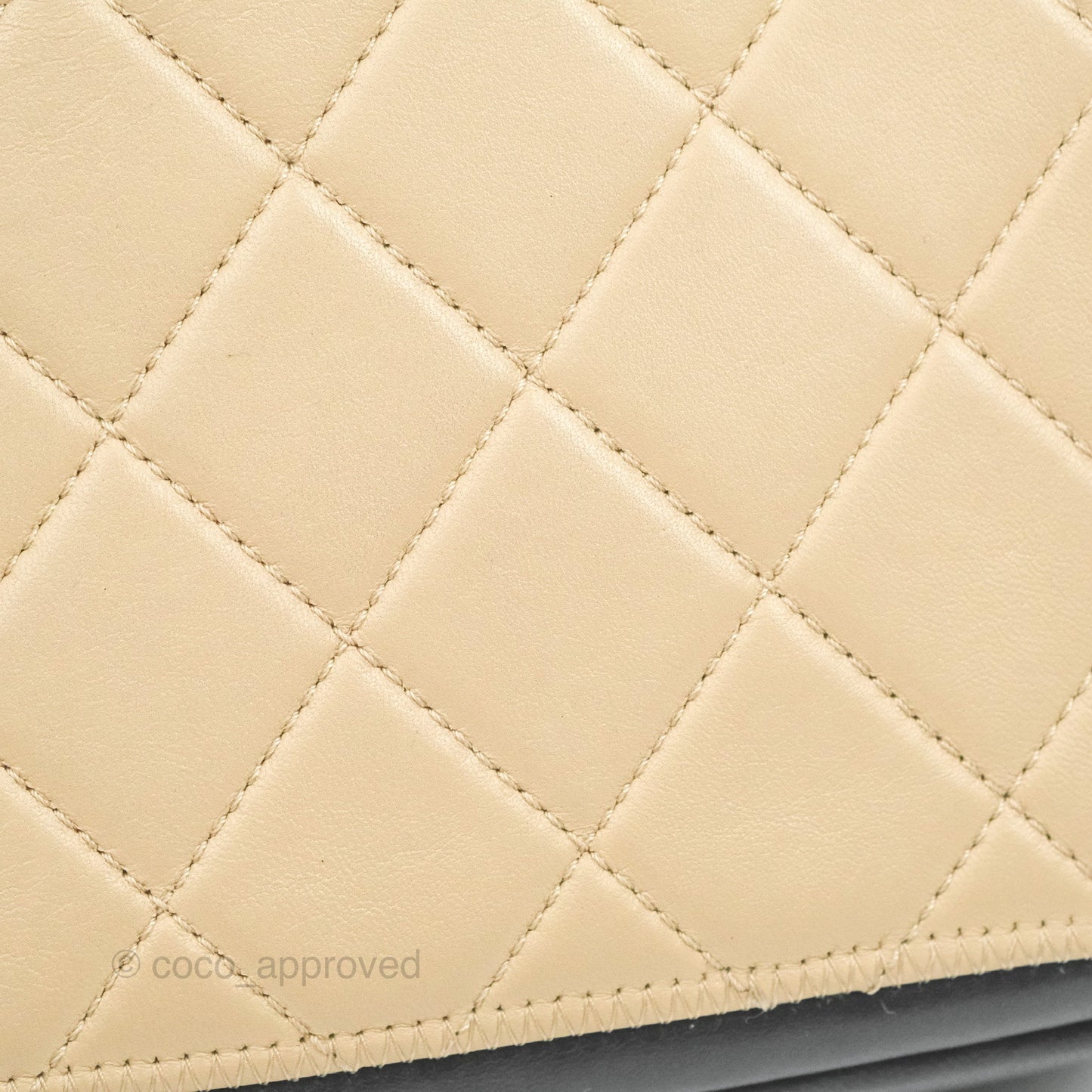 Chanel Quilted Graphic Flap Bag Black/Beige Calfskin Gold Hardware
