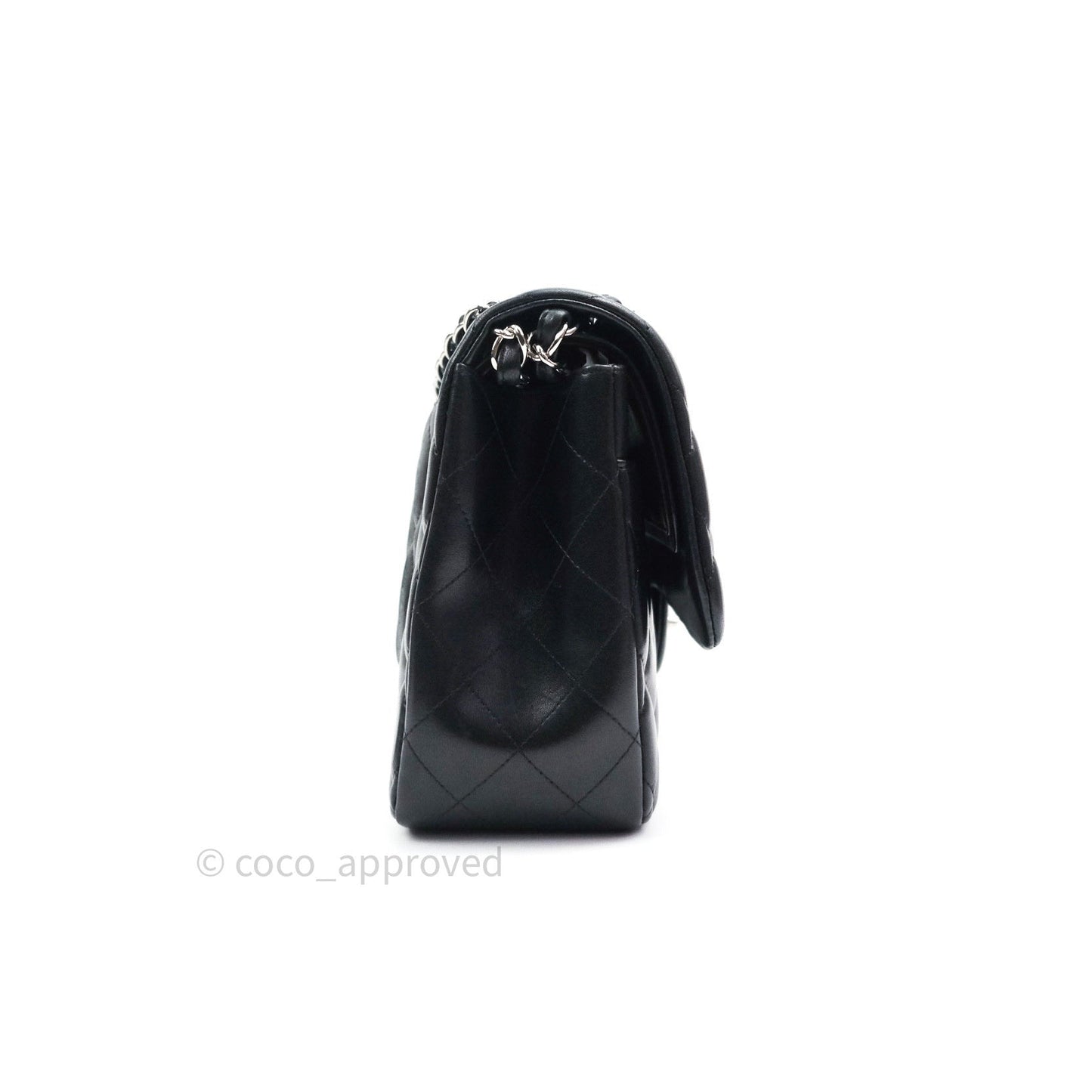 Chanel Classic Jumbo Double Flap Black Lambskin Silver Hardware⁣⁣