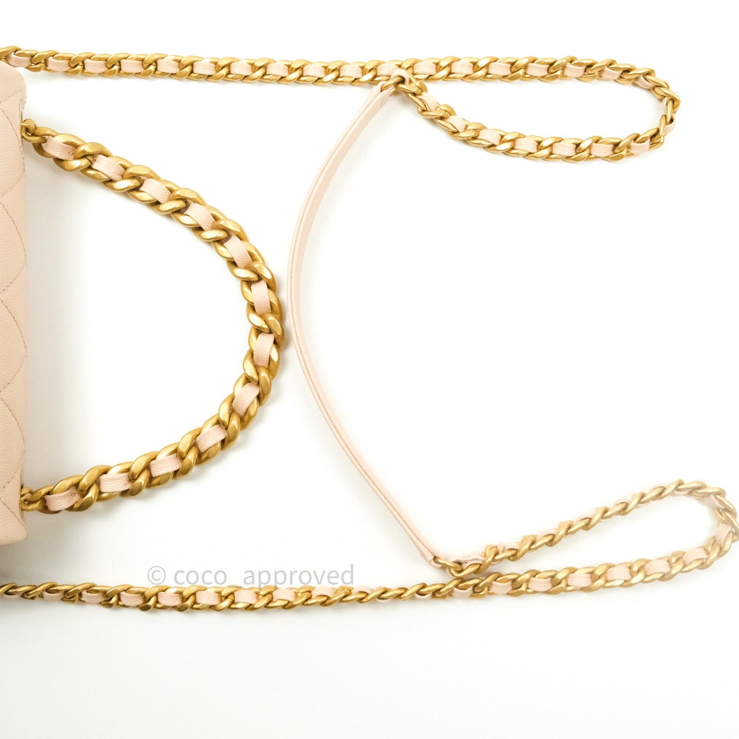 Chanel 2 Way Shoulder Bag Rose Pink Caviar Gold Hardware