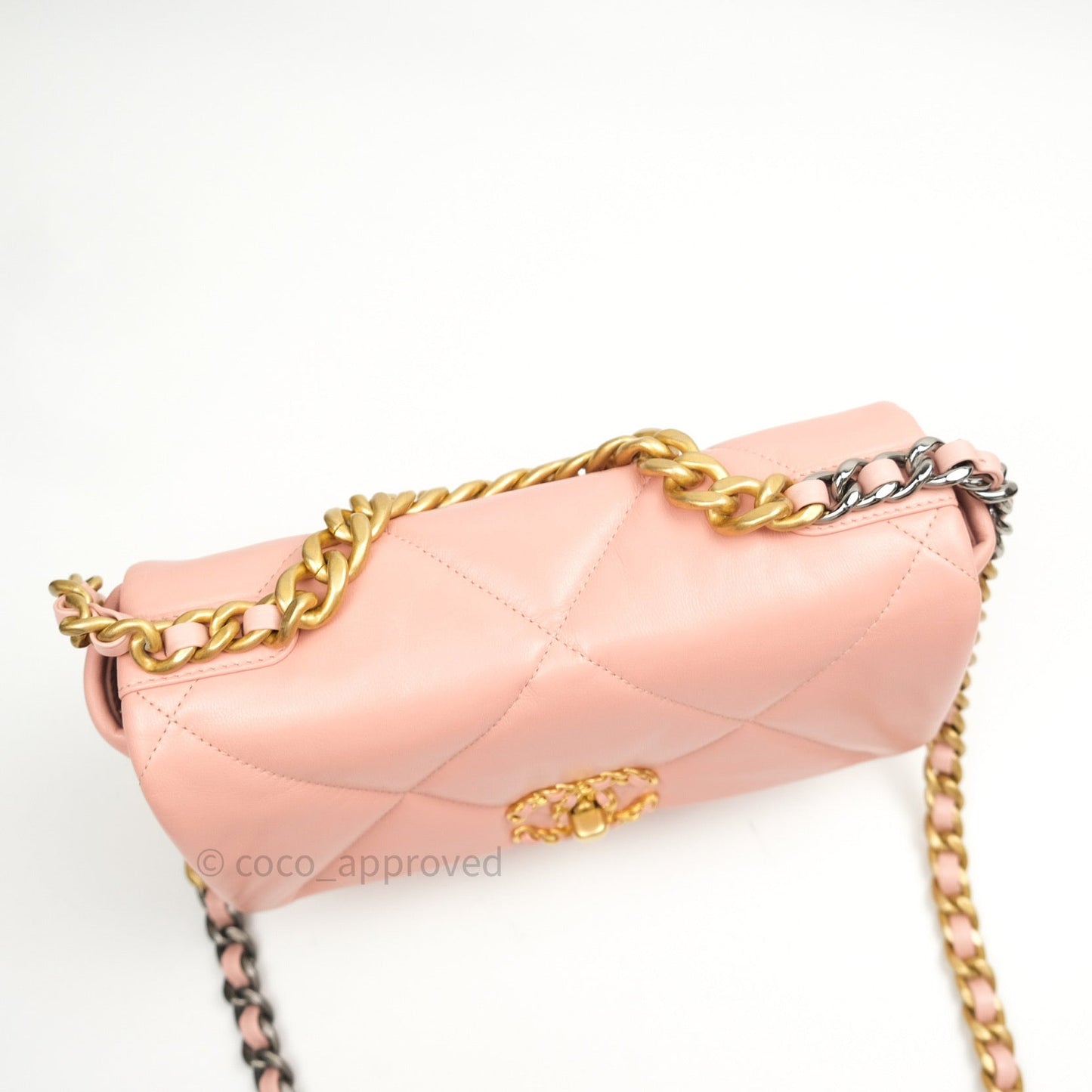 Chanel 19 Small Goatskin Rose Pink Mixed Hardware