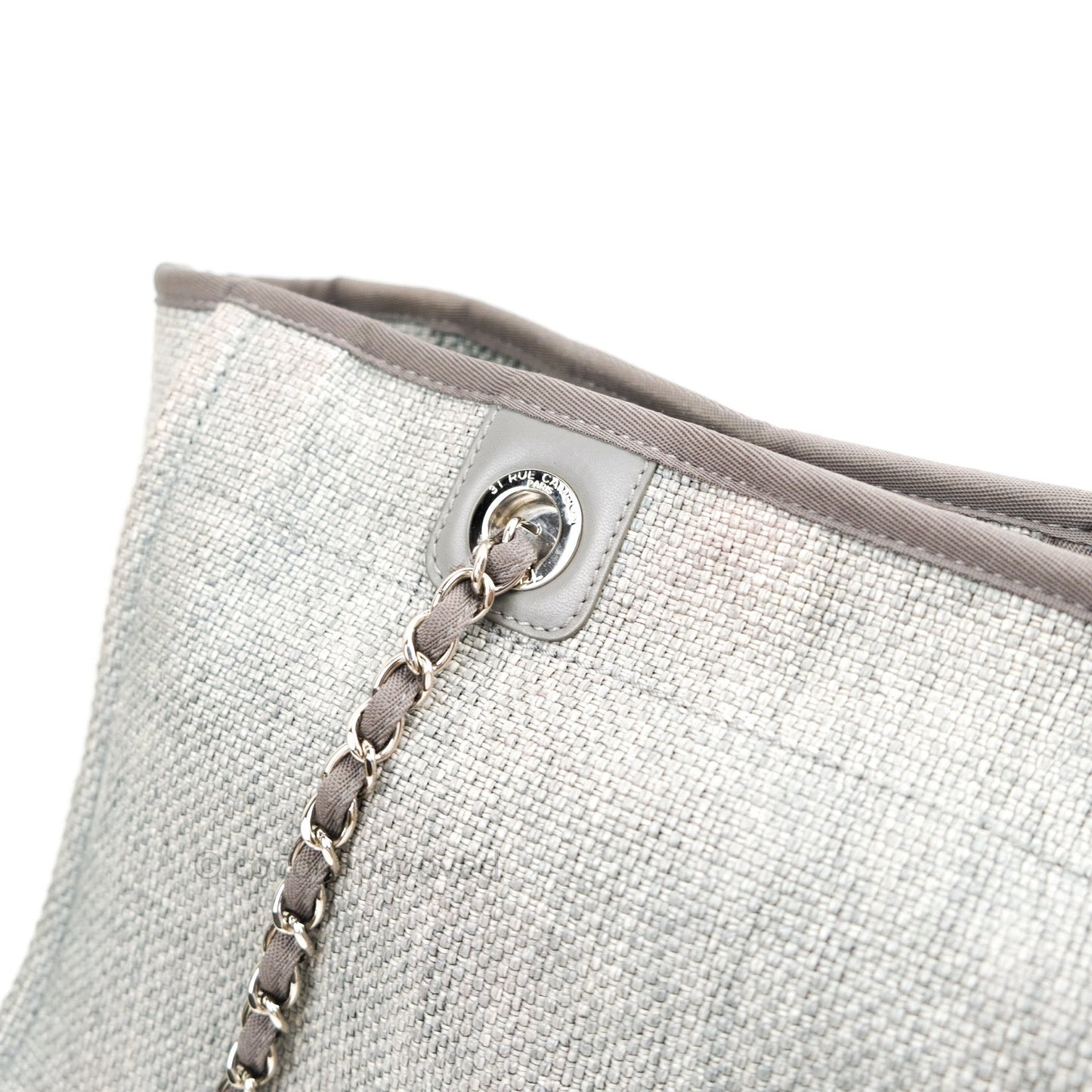 Chanel Canvas Deauville Medium Tote Grey