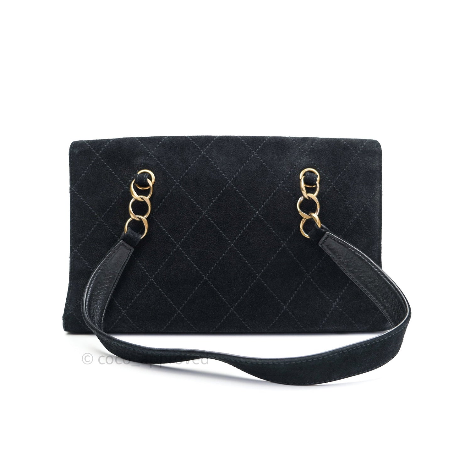 Chanel Vintage Tote Bag Black Gold Hardware