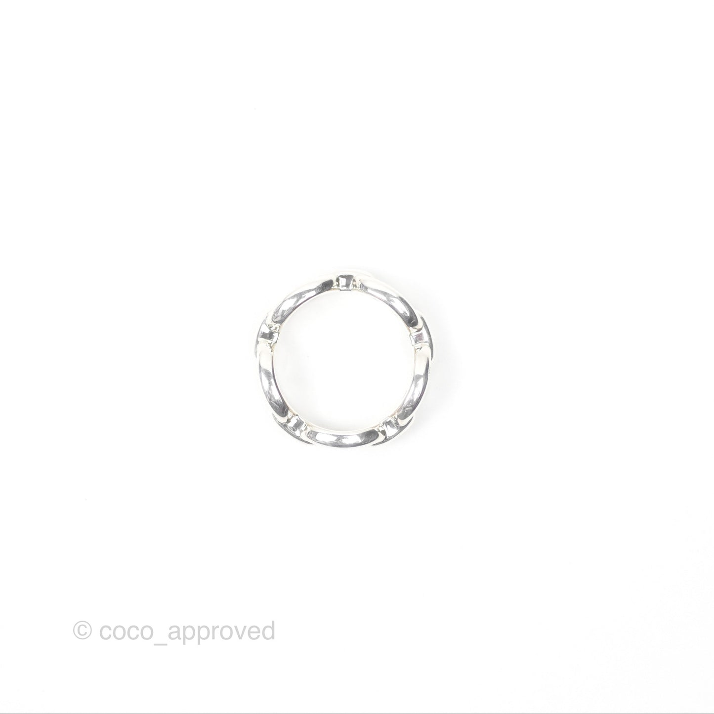 Hermès Sterling Silver PM Chaine d'Ancre Enchainee Band Ring SIze 53