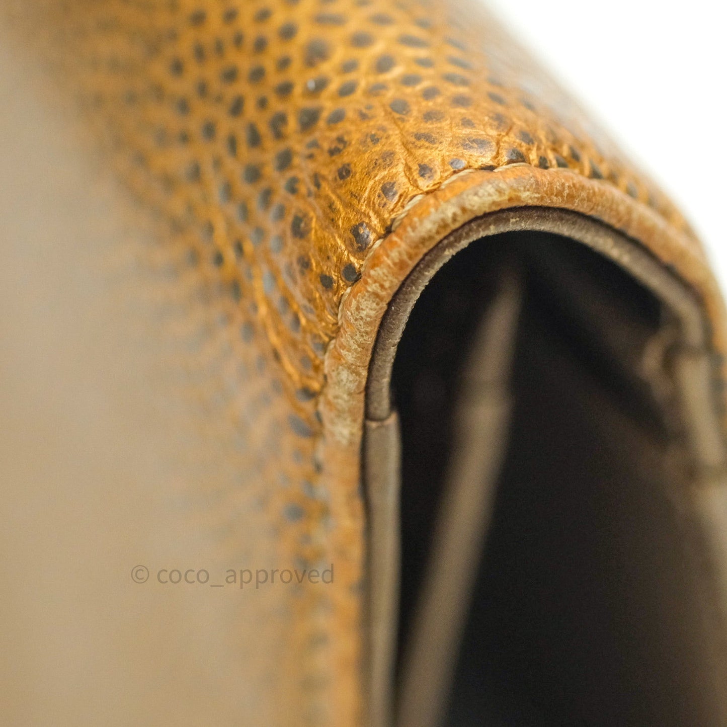 Chanel Leather Quilted Yen Wallet Gold Grained Calfskin