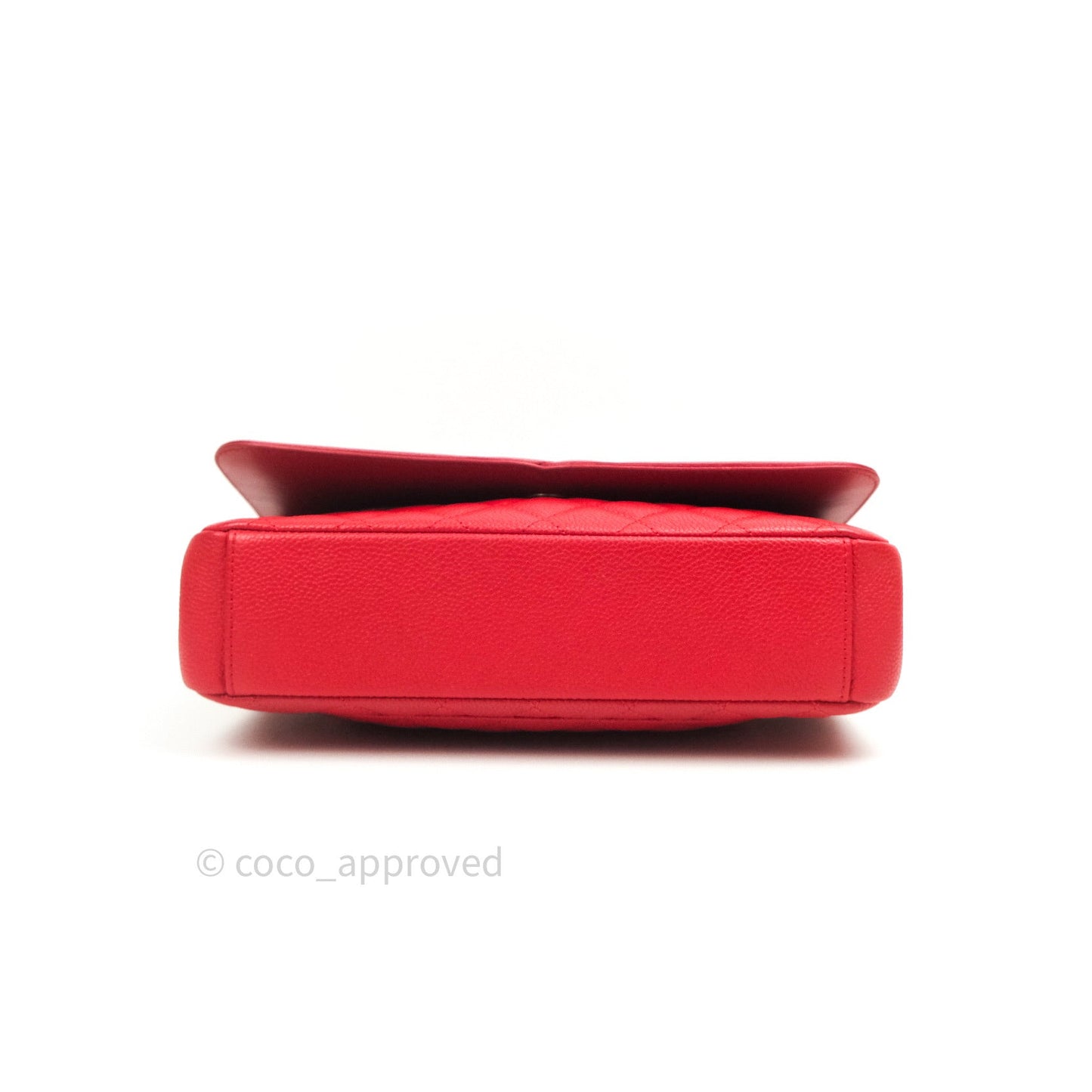 Chanel Quilted Medium CC Filigree Flap Red Caviar