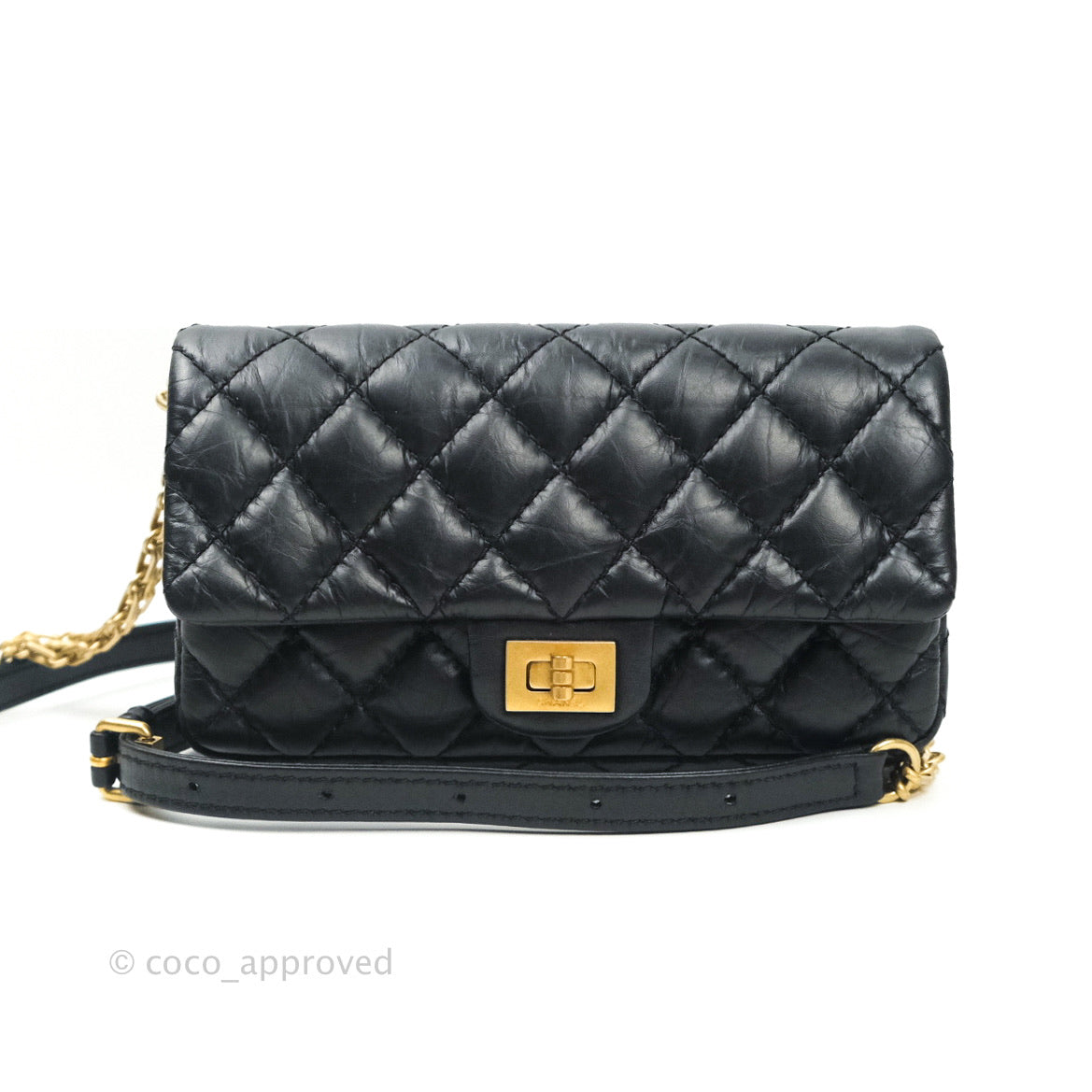 Chanel Reissue 2.55 Aged Calfskin Quilted Chain Waist Bag Black
