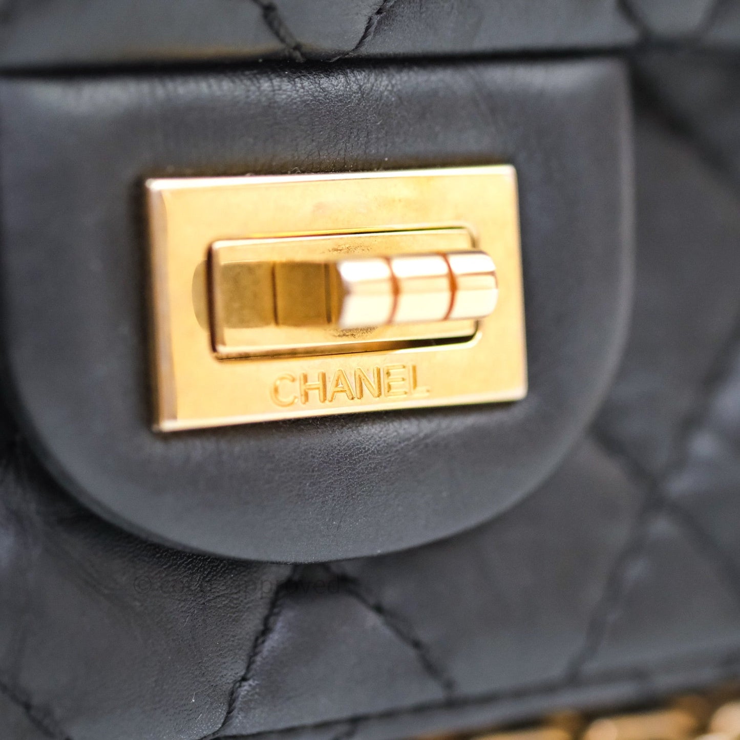 Chanel 2.55 Reissue Aged Calfskin 225 Flap Black Gold Hardware