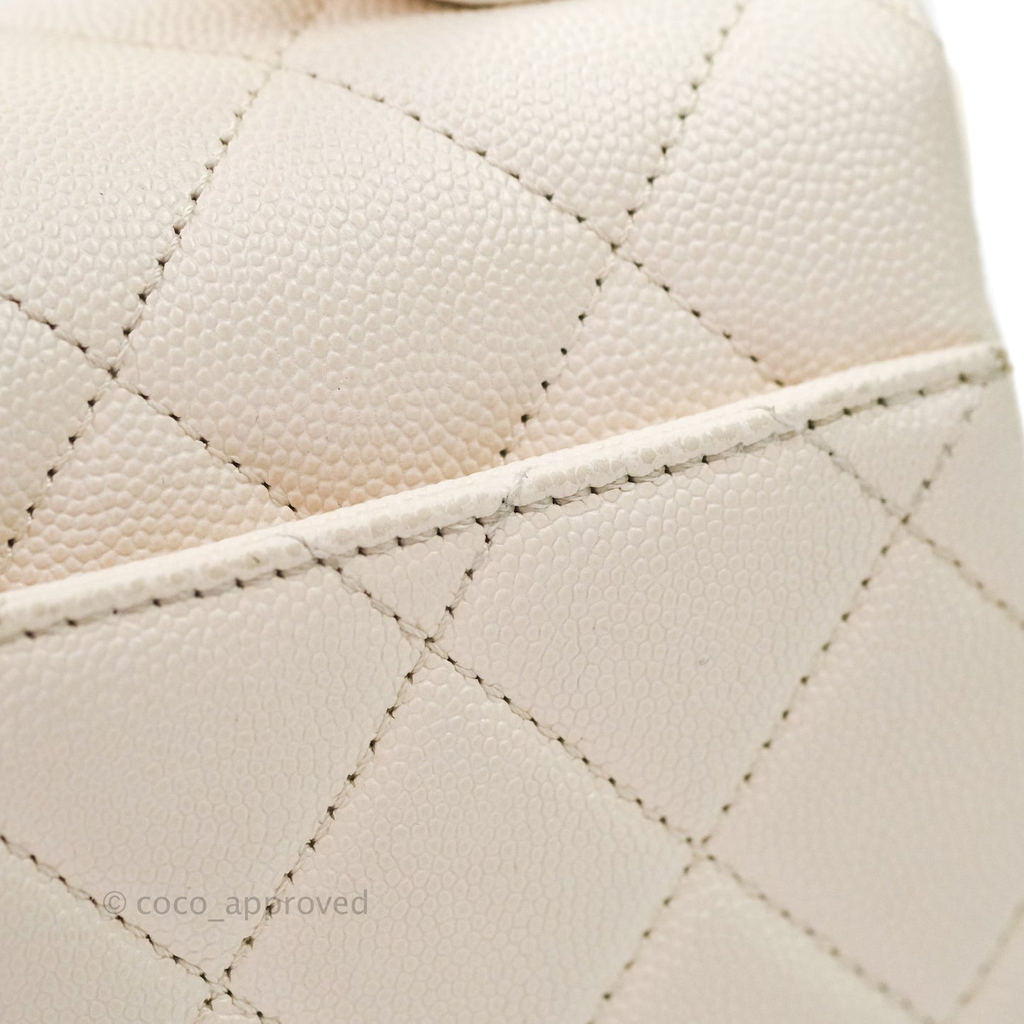 Chanel Quilted Small Business Affinity Flap Ivory Caviar Light Gold Hardware